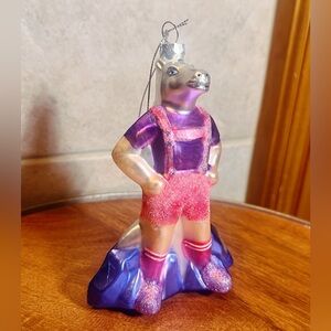 Archie McPhee Lederhosen Unicorn Glass Christmas Ornament. Eclectic  and bougie.